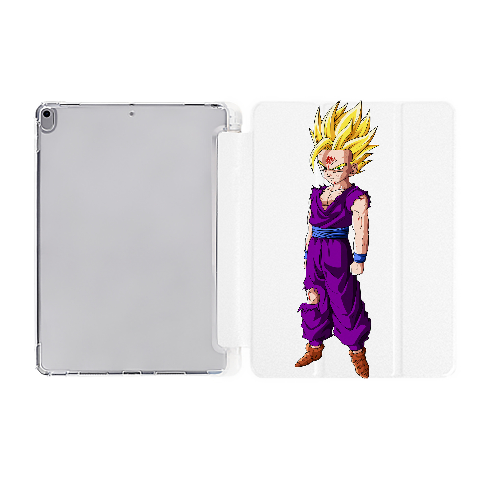 （画像用） ドラゴンボール 孫 悟飯（そんごはん）DRAGON BALL Son Gohan IPad ケース ペン収納付き 三つ折りスタンド PUレザー×シリコン 対応機種9.5/10.5/10.9インチ